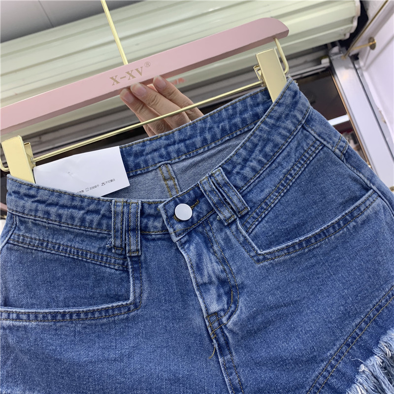 Fringed Frayed Denim Shorts 11