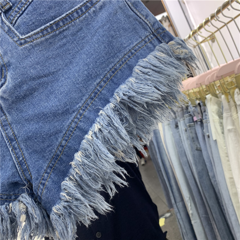 Fringed Frayed Denim Shorts 12
