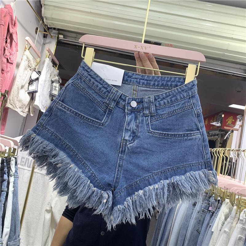 Fringed Frayed Denim Shorts 9