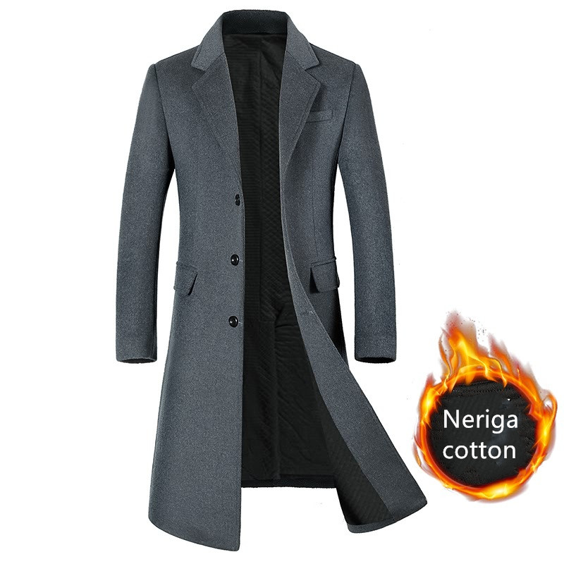 Men's Woolen Coat in Grey