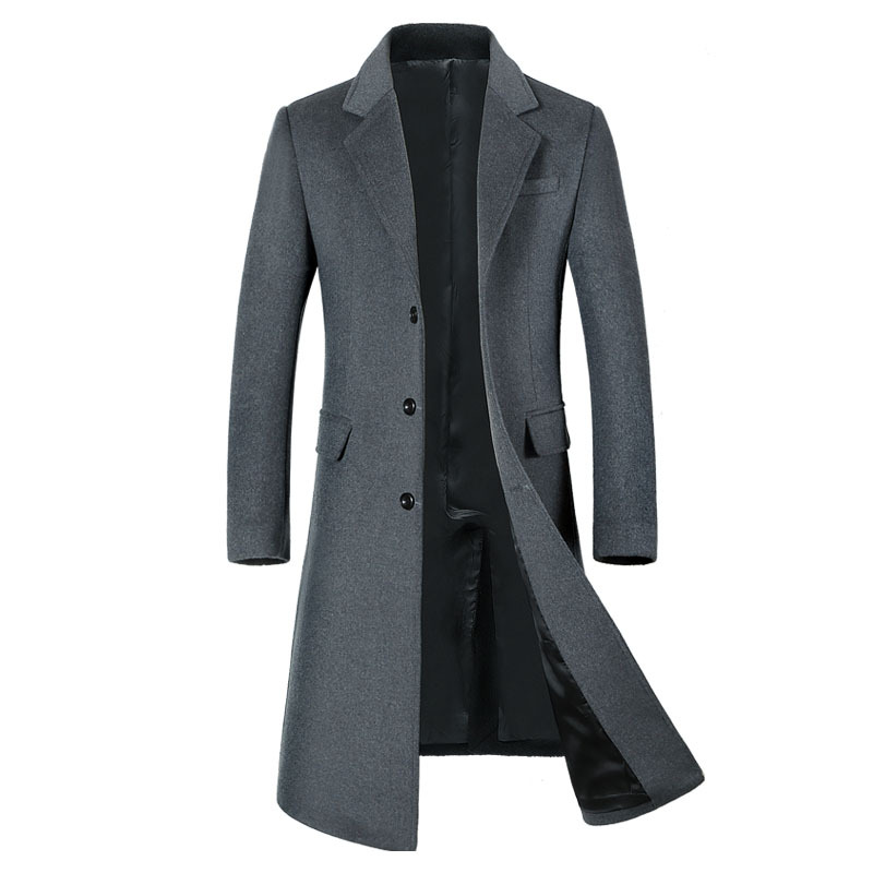 Men's Woolen Coat in Black