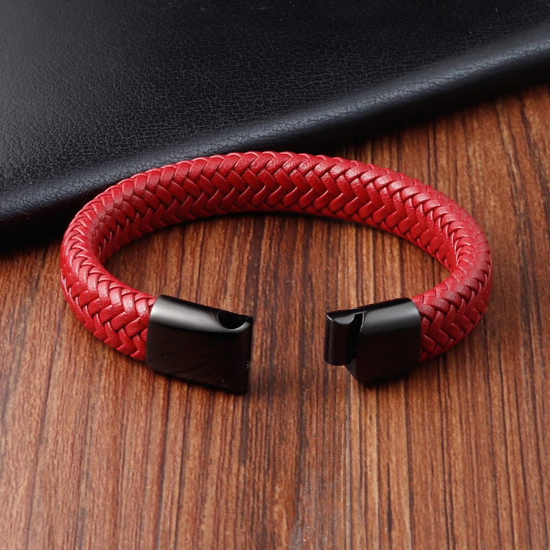 Red Leather Bracelet 1