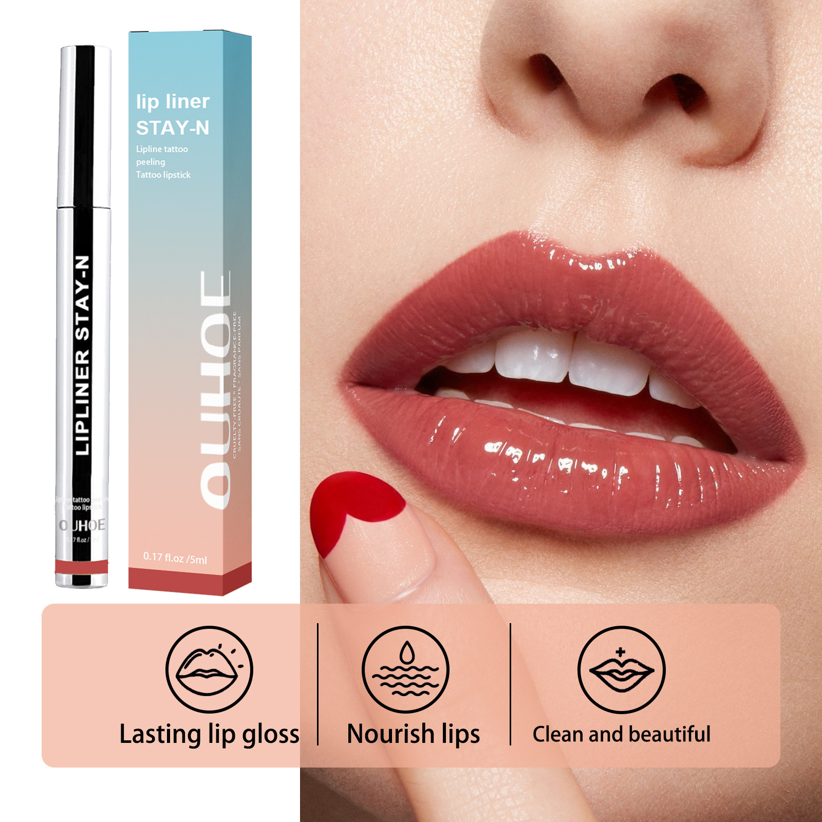 Lip Liner on Lips