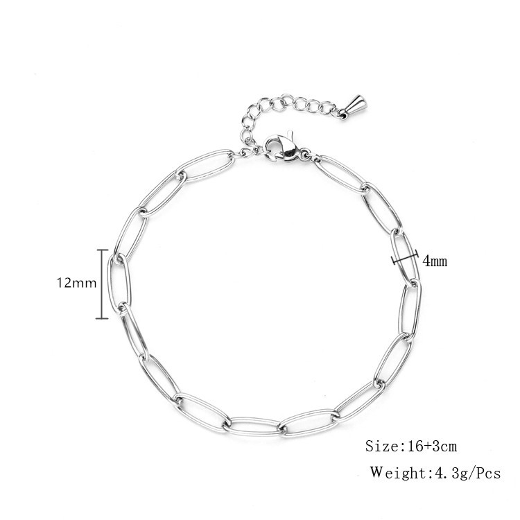 Oval Chain Gold Stainless Steel Bracelet Image 1