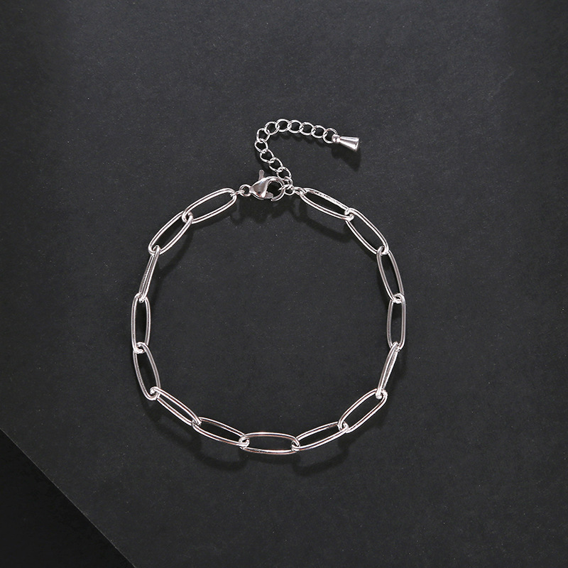 Oval Chain Gold Stainless Steel Bracelet Image 6