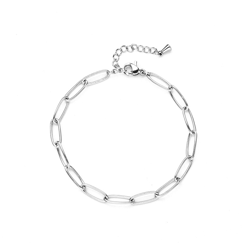 Oval Chain Gold Stainless Steel Bracelet Image 4