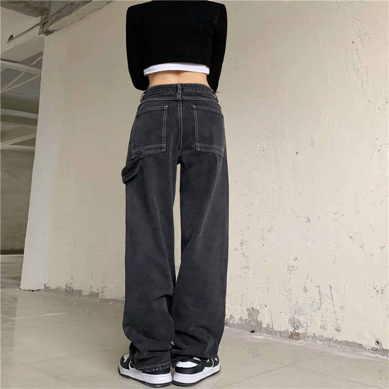 Vintage Print Loose Slim Jeans 2