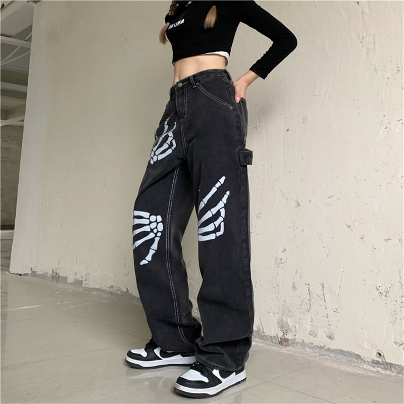 Vintage Print Loose Slim Jeans 7