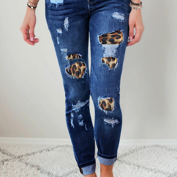 Women's Patch Stretch Skinny Jeans - Image 5