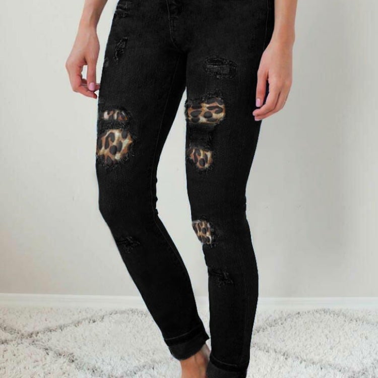 Women's Patch Stretch Skinny Jeans - Image 4