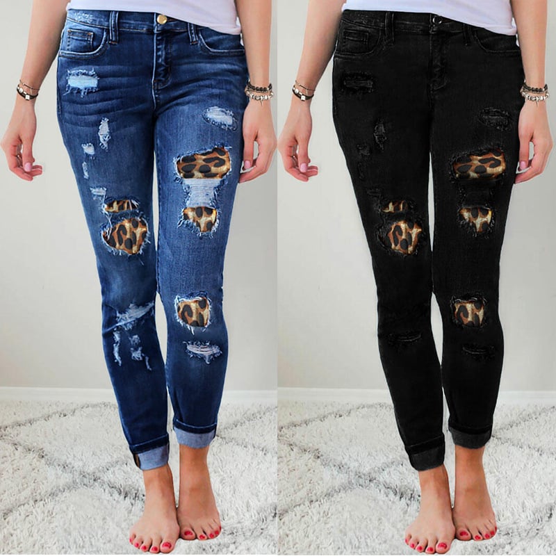 Women's Patch Stretch Skinny Jeans - Image 6