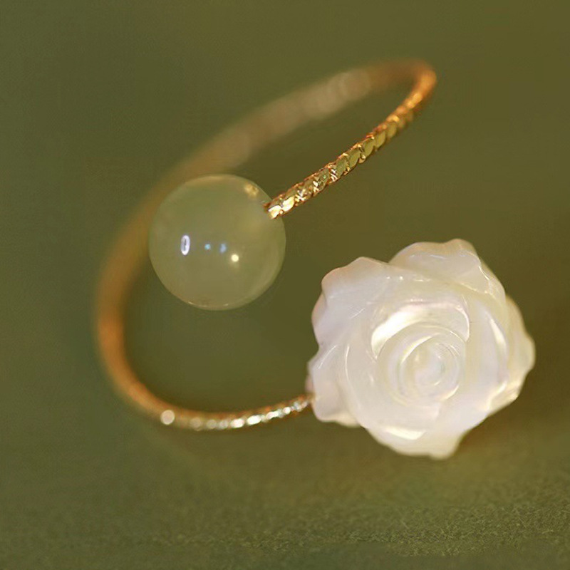 White Rose Index Finger Ring 3