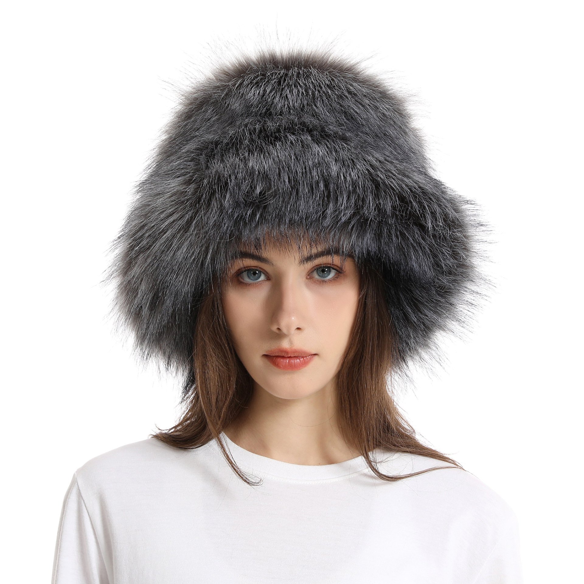 Winter Warm Thickened Faux Fur Straw Hat 6