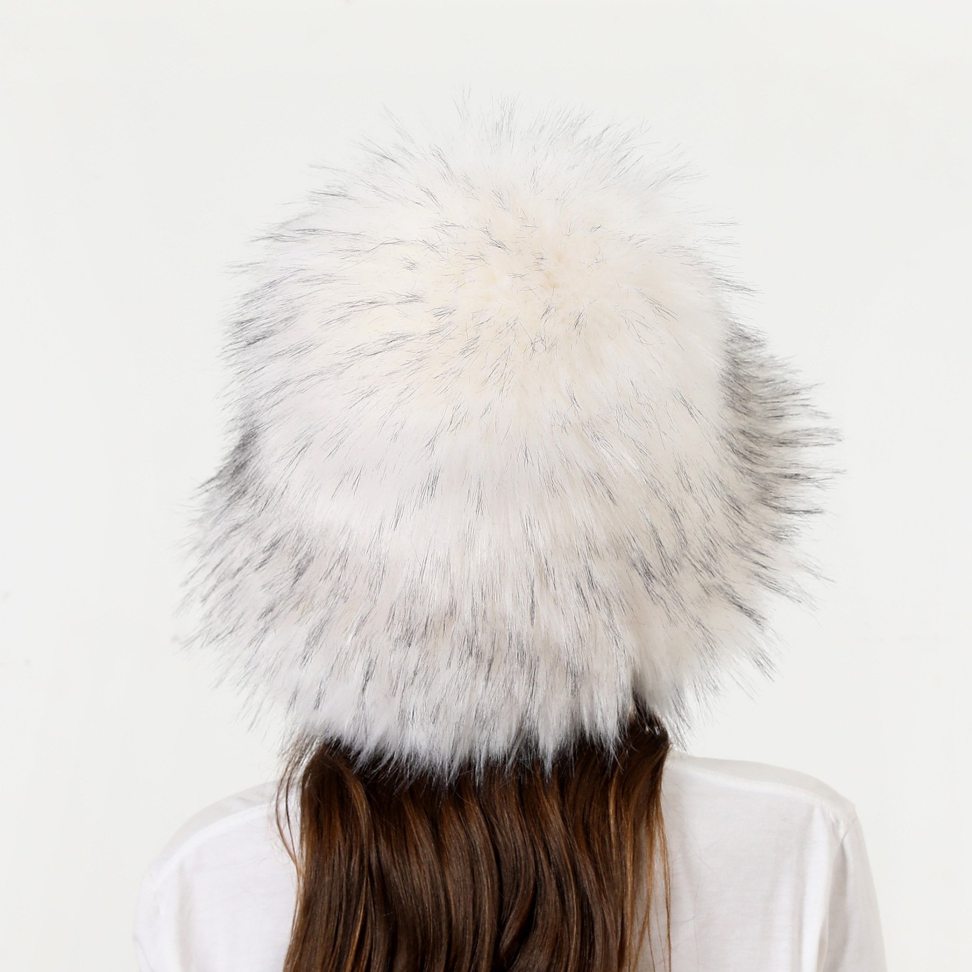 Winter Warm Thickened Faux Fur Straw Hat 2