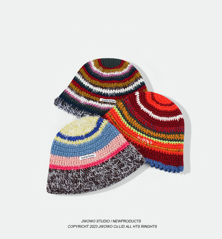 Retro Color Handmade Knitted Fisherman Hat - Image 10