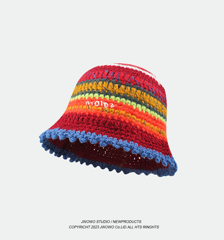Retro Color Handmade Knitted Fisherman Hat - Image 5