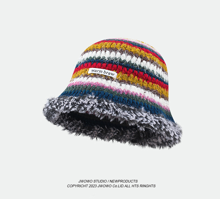 Retro Color Handmade Knitted Fisherman Hat - Image 4