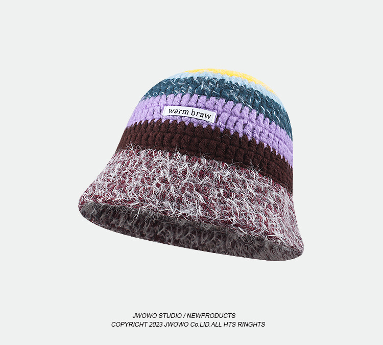 Retro Color Handmade Knitted Fisherman Hat - Image 3