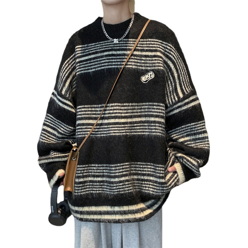 Men's Stylish Retro Minimalism Striped Sweater - Image 5
