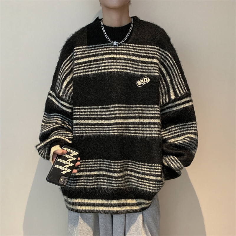 Men's Stylish Retro Minimalism Striped Sweater - Image 3