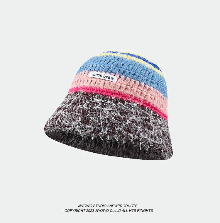 Retro Color Handmade Knitted Fisherman Hat - Image 9