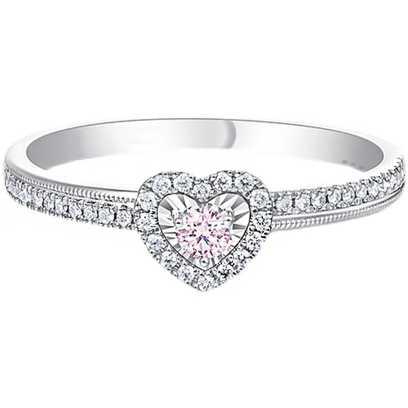 Elegant Pink Love Micro-inlaid Zircon Ring Image 6