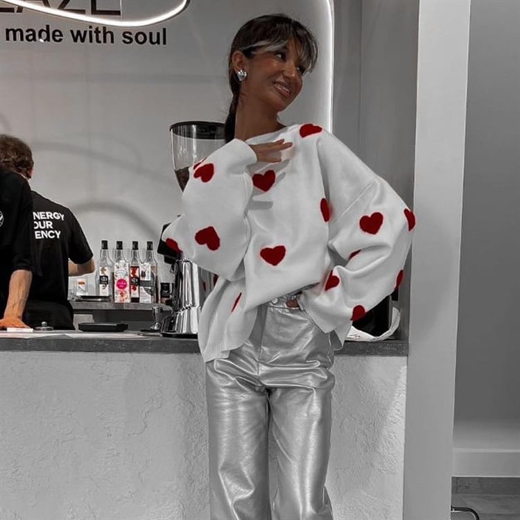 Fashion Love Embroidered Sweater Image 2