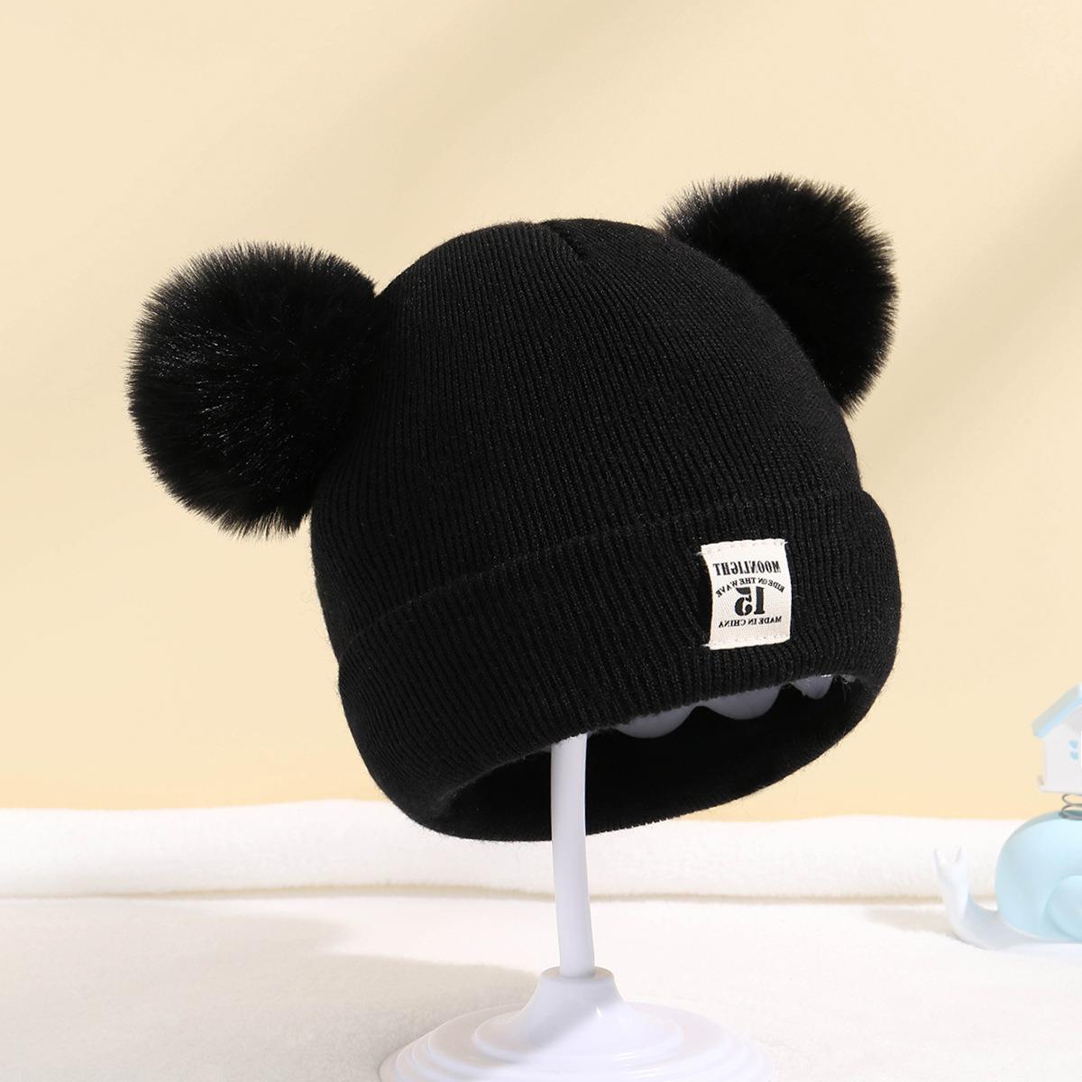 Children's Wool Double Ball Hat Image 6