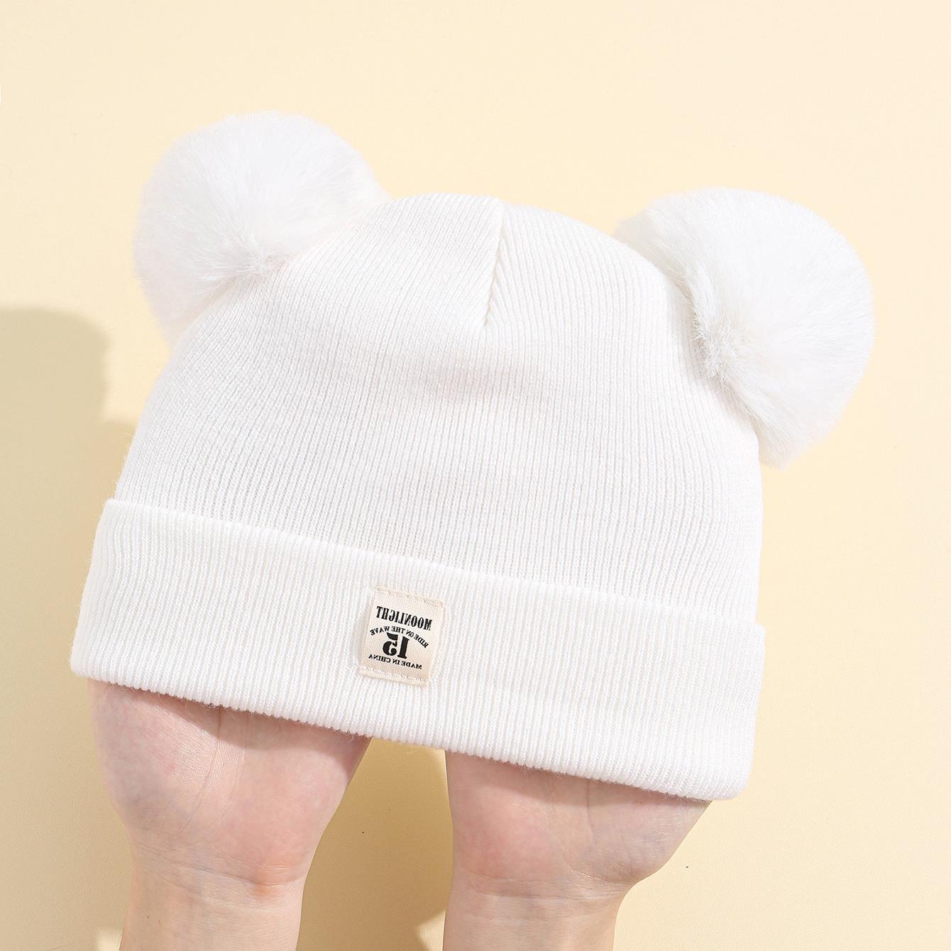 Children's Wool Double Ball Hat Image 5