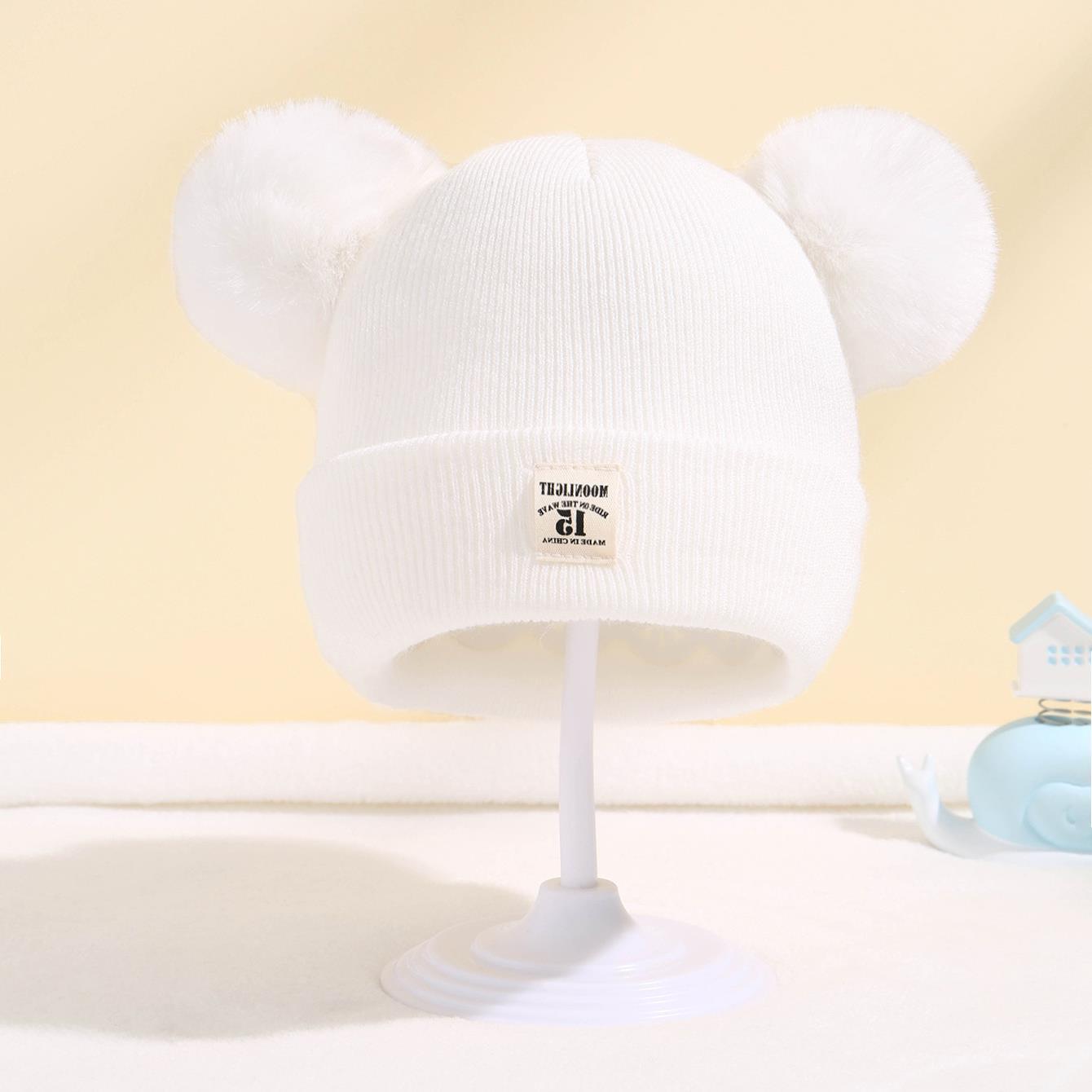Children's Wool Double Ball Hat Image 3