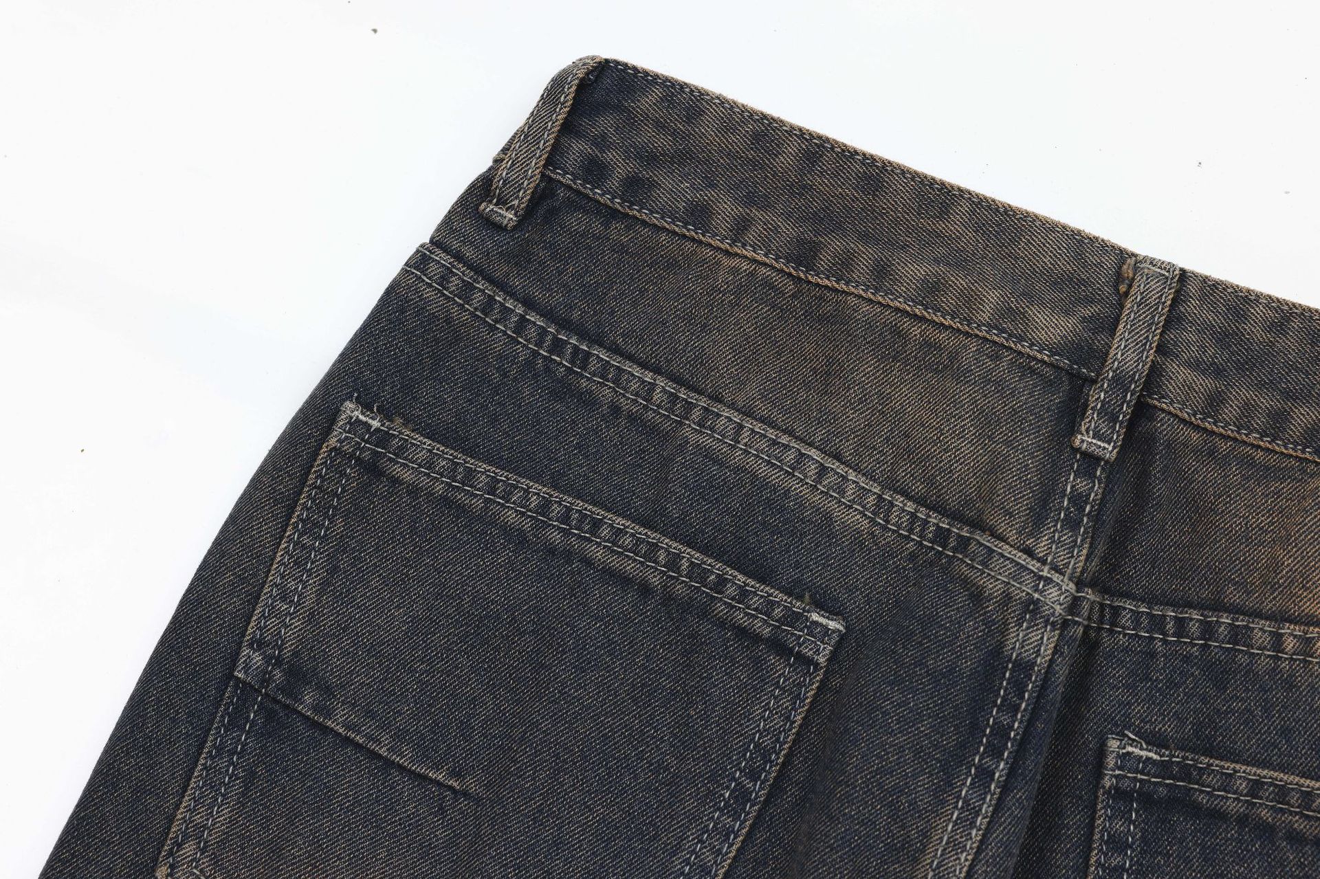 American Street Fashion Wash Denim Trousers