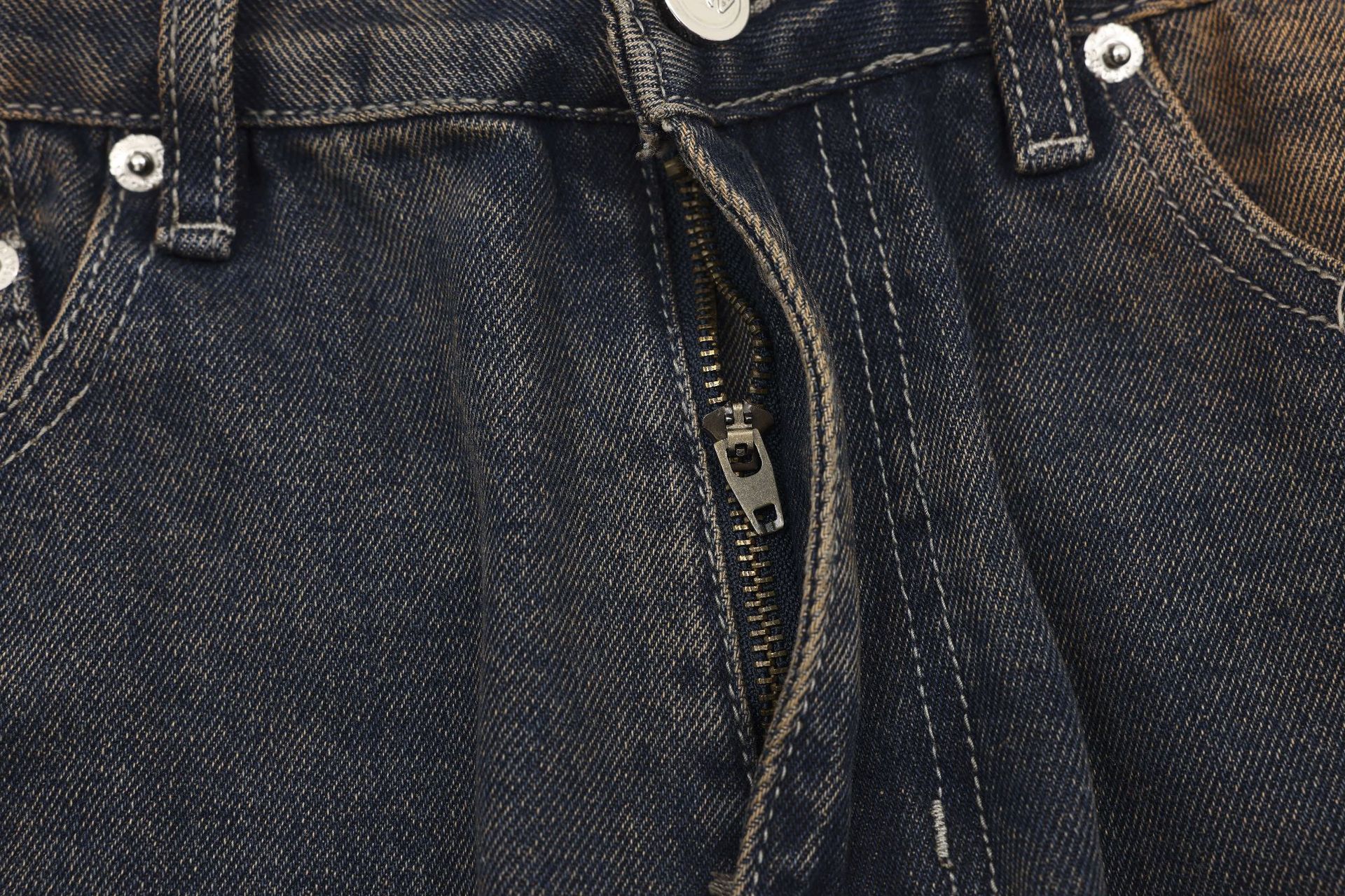 American Street Fashion Wash Denim Trousers