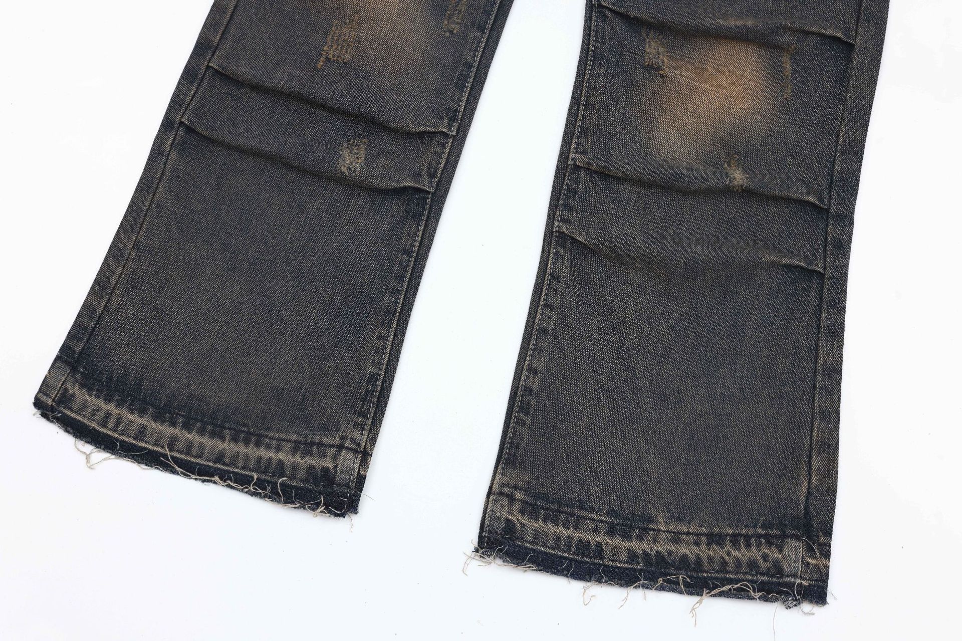 American Street Fashion Wash Denim Trousers