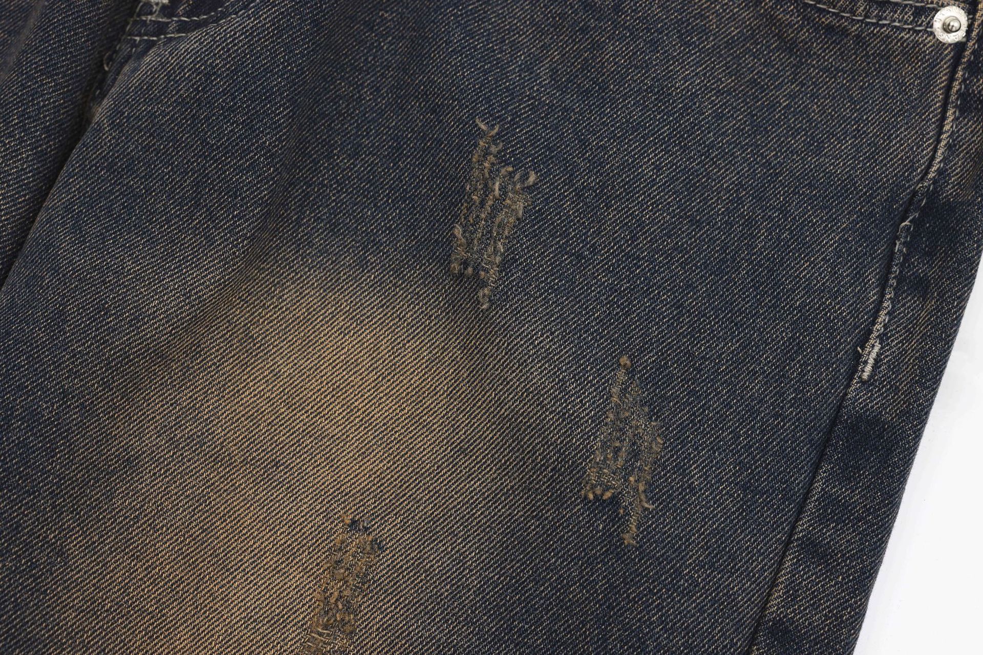 American Street Fashion Wash Denim Trousers