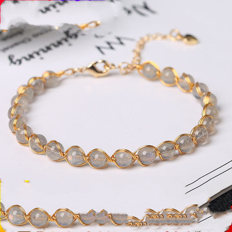 14K Gilded Winding Bracelet Crystal - Image 5