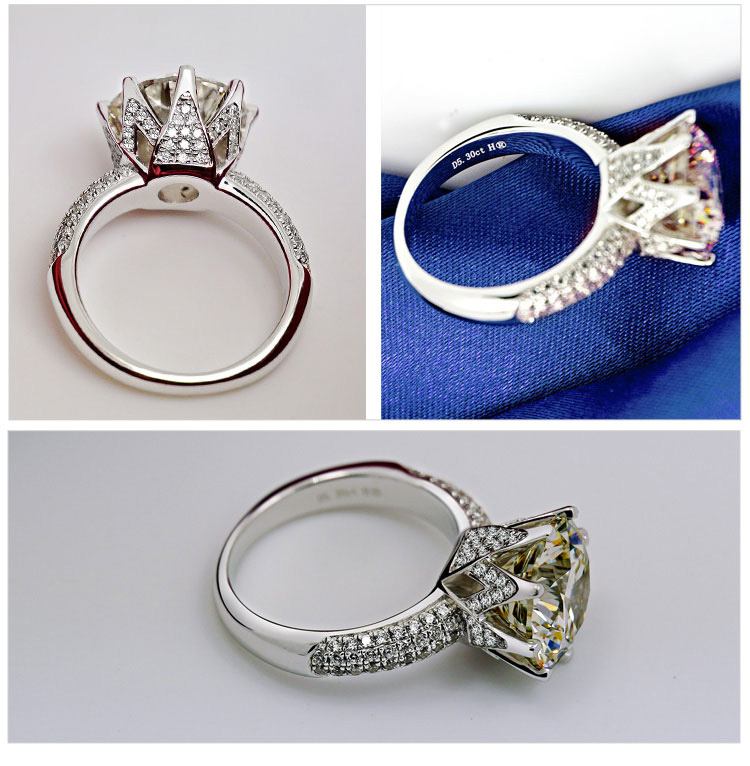 White Gold Female Moissanite Ring Image 6