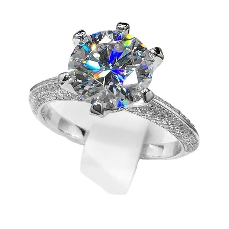 White Gold Female Moissanite Ring Image 5