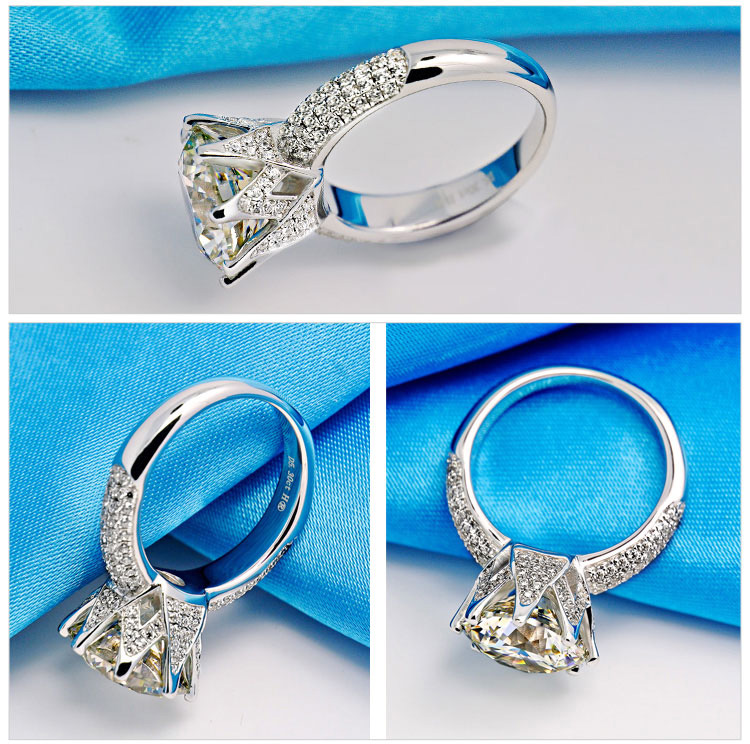 White Gold Female Moissanite Ring Image 4