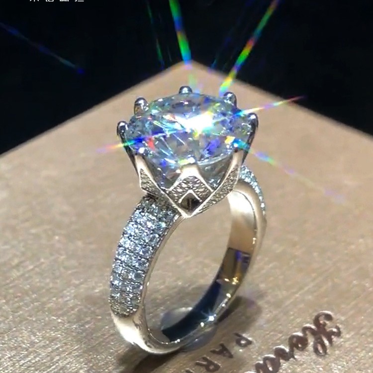 White Gold Female Moissanite Ring Image 7