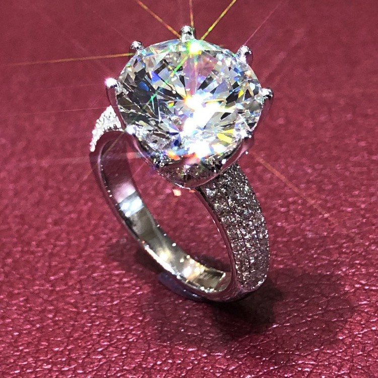 White Gold Female Moissanite Ring Image 3