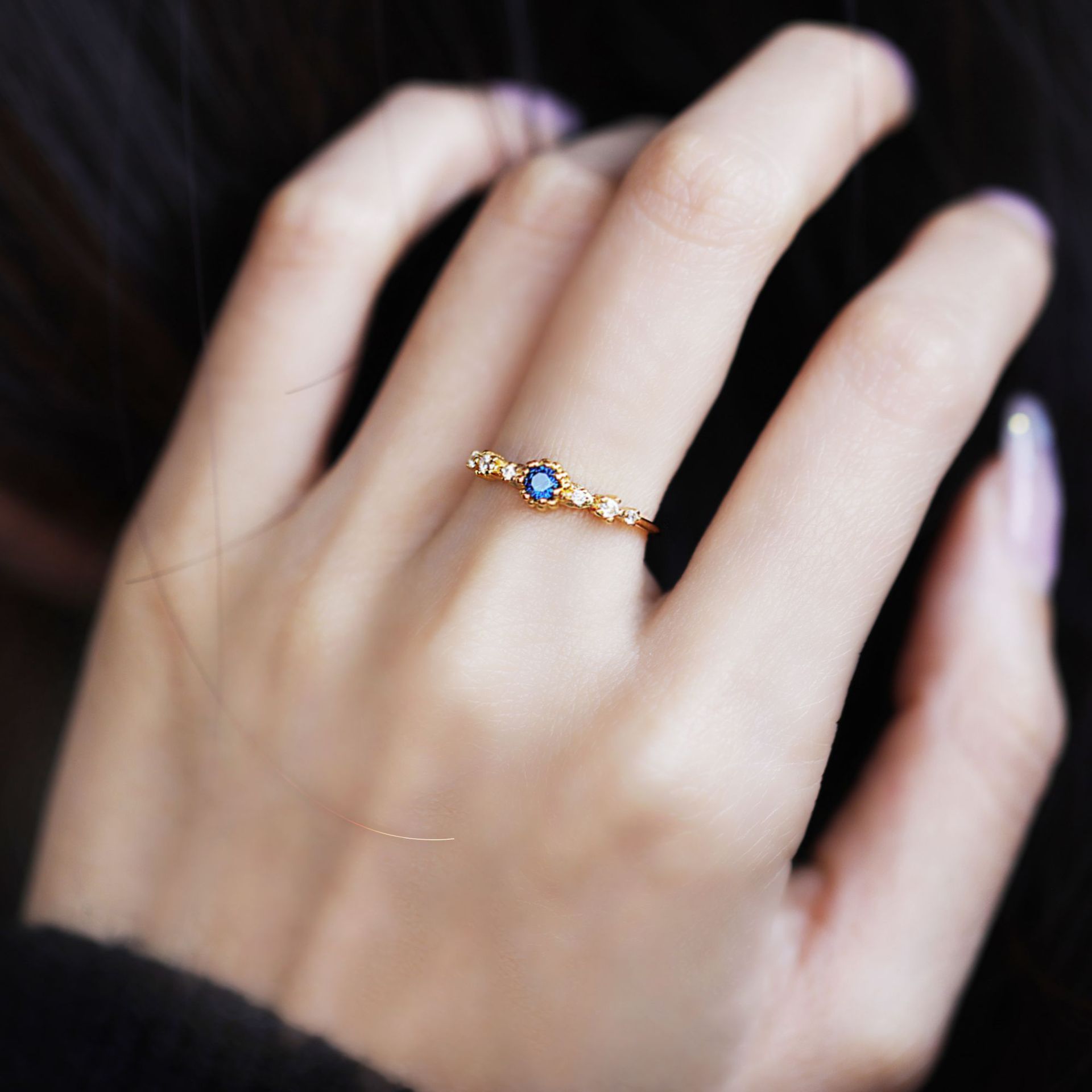 Vintage Blue Zircon Ring 2