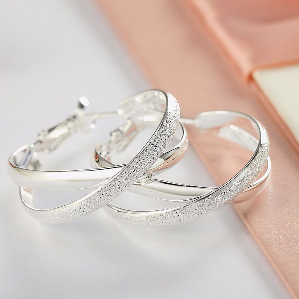 Elegant Frosted Cross Earrings