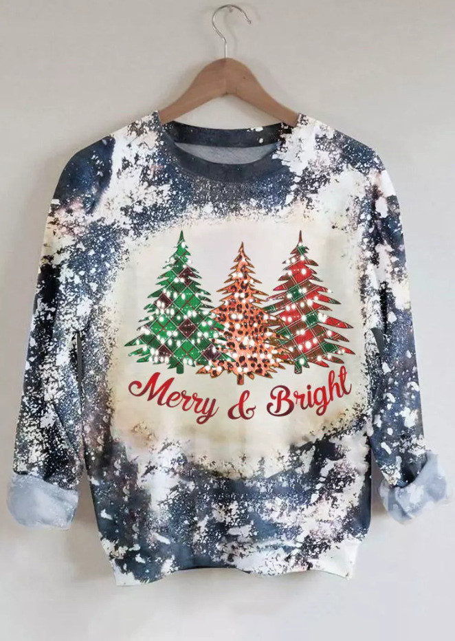 Christmas Tree Printed Long-sleeved Top 2