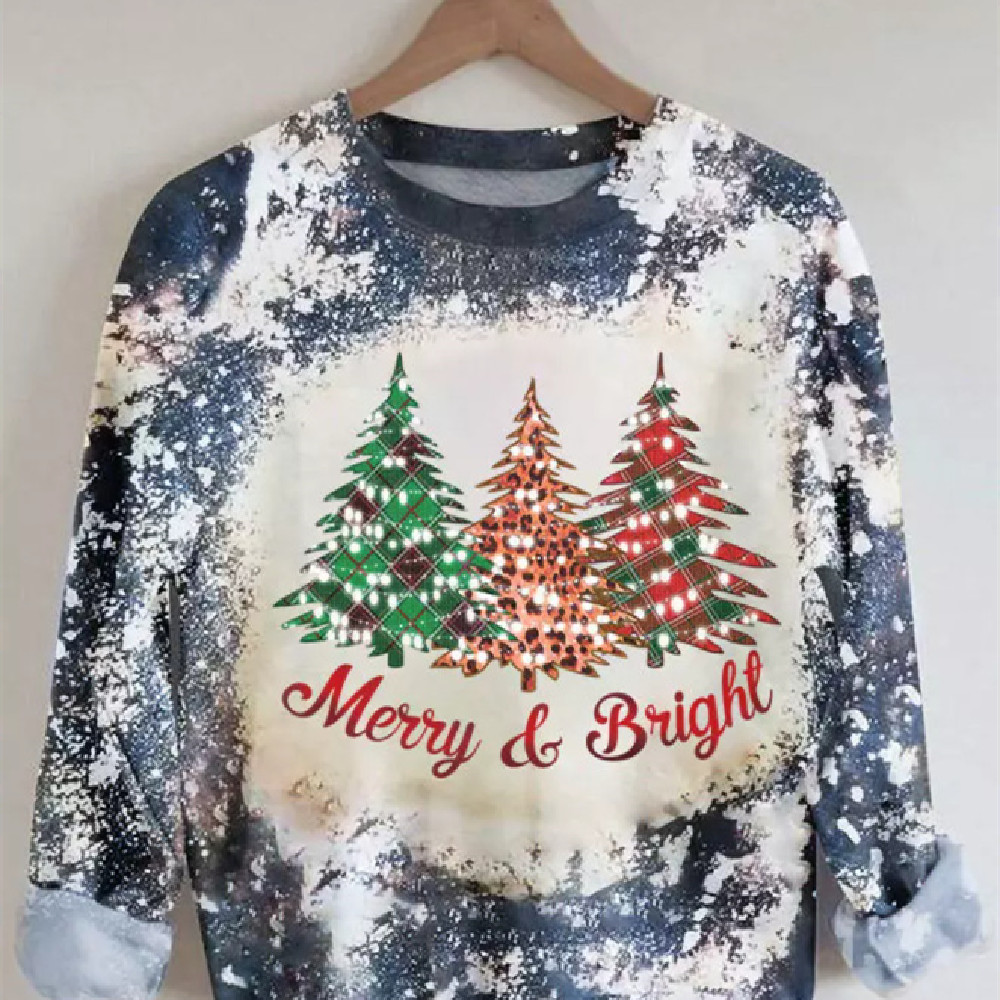 Christmas Tree Printed Long-sleeved Top 3