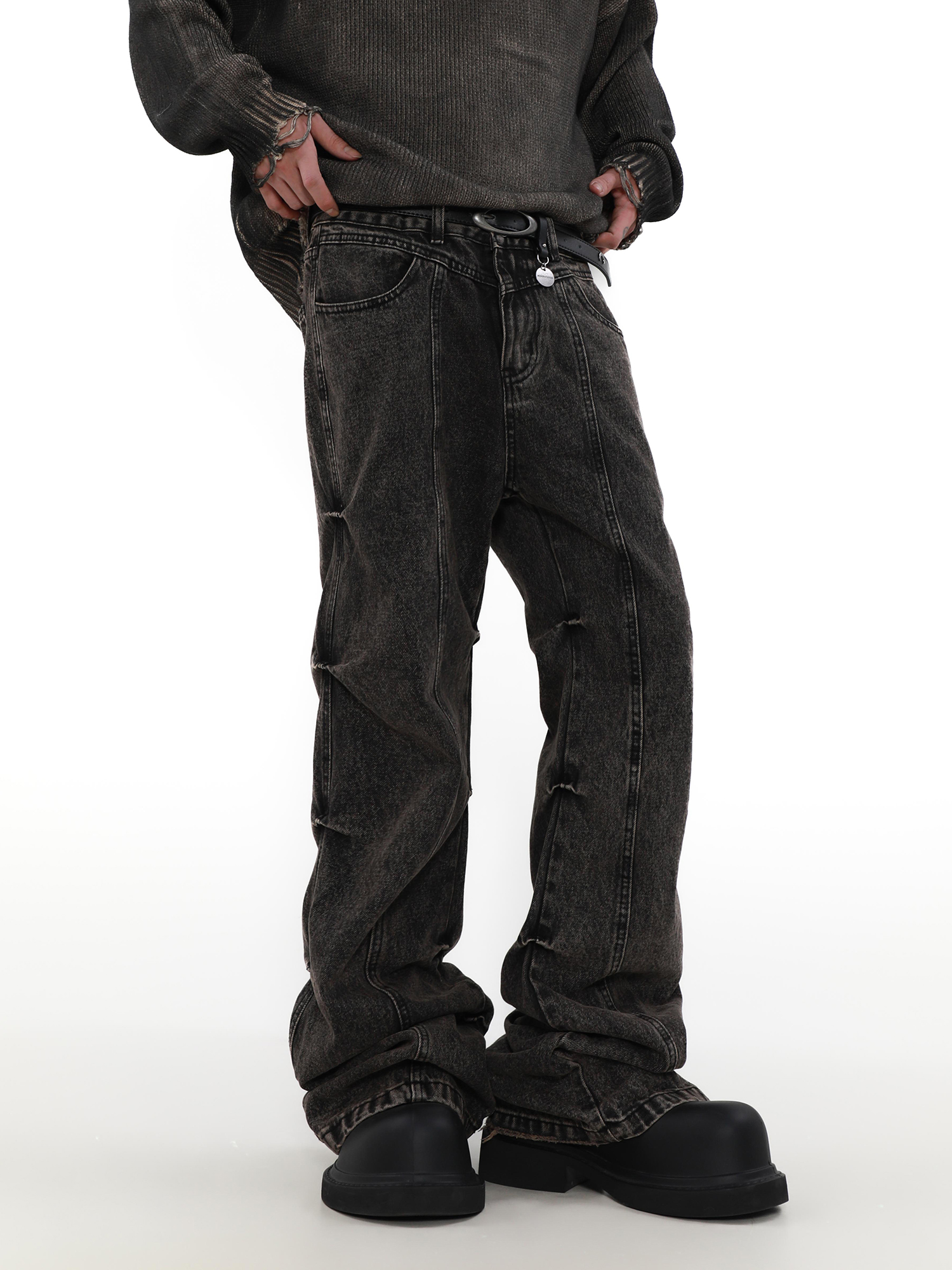 Men's Vintage Crumpled Skinny Jeans 5