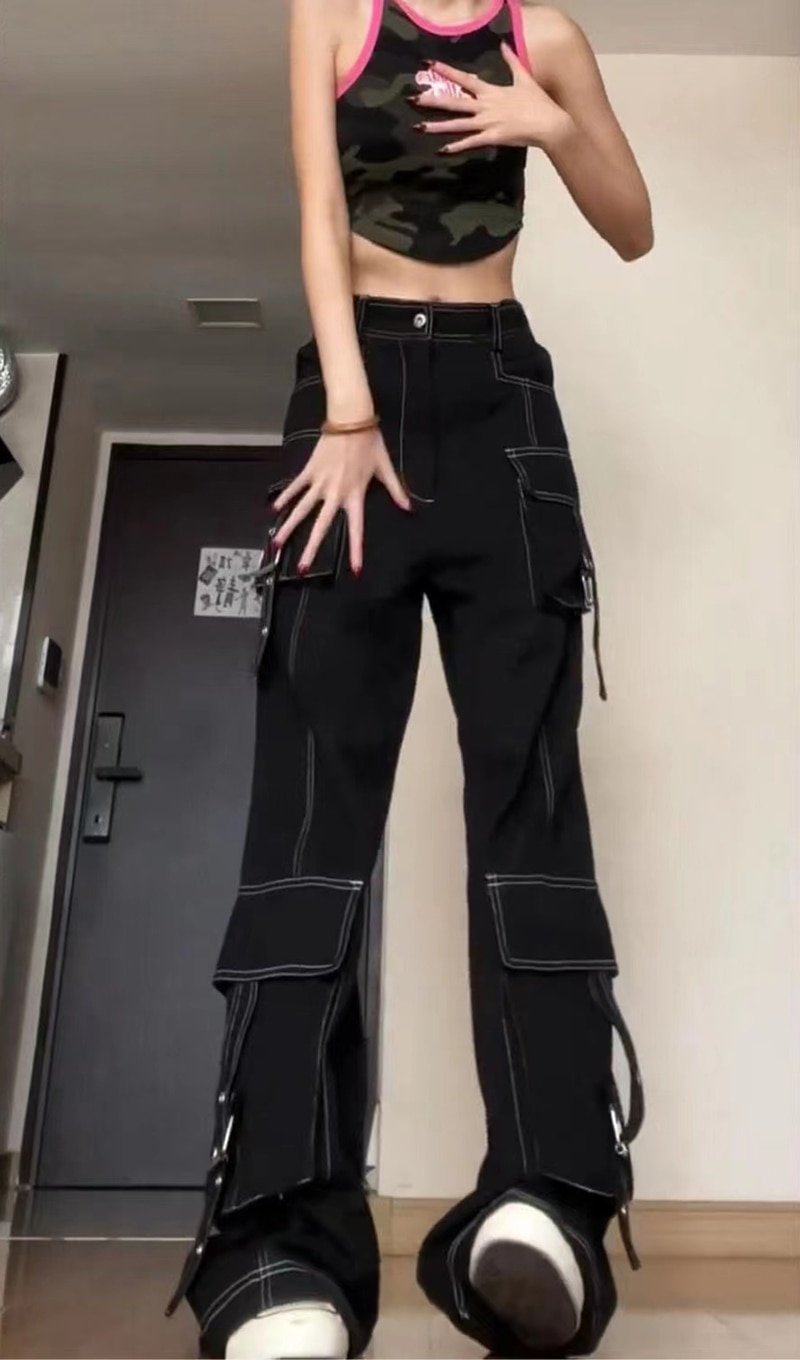 Women's Vintage Multi-pocket Jeans