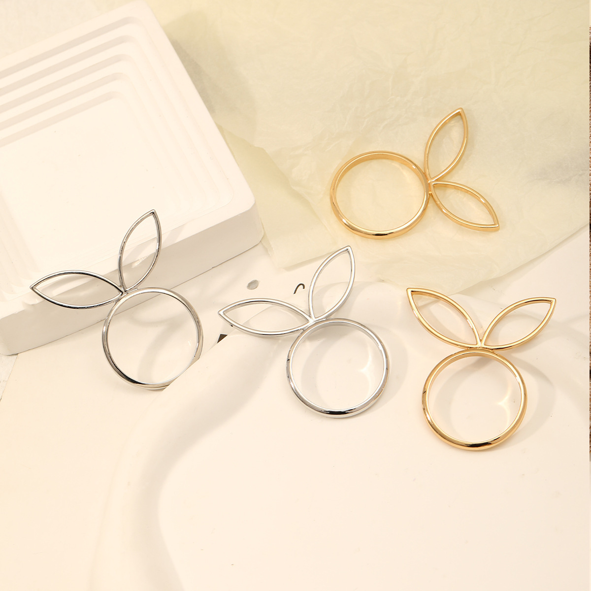 Fashion Alloy Rabbit Head Ring Image 10