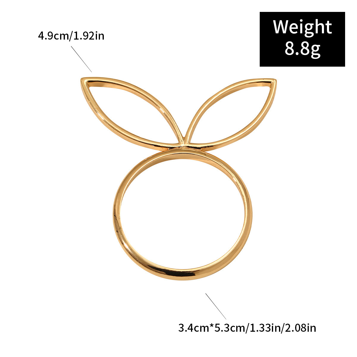 Fashion Alloy Rabbit Head Ring Image 2