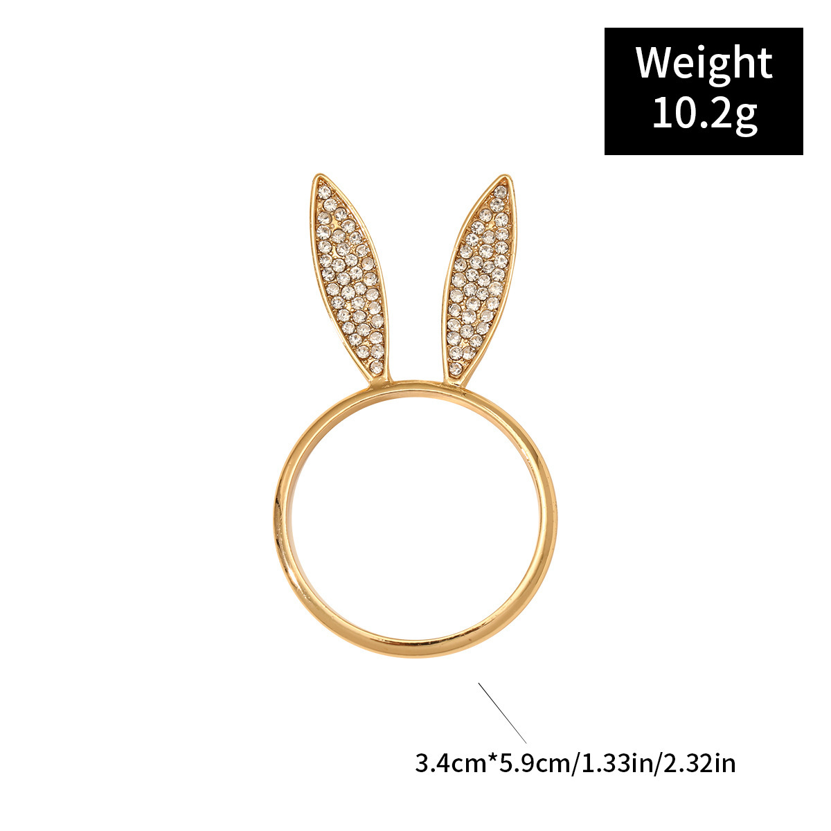 Fashion Alloy Rabbit Head Ring Image 1