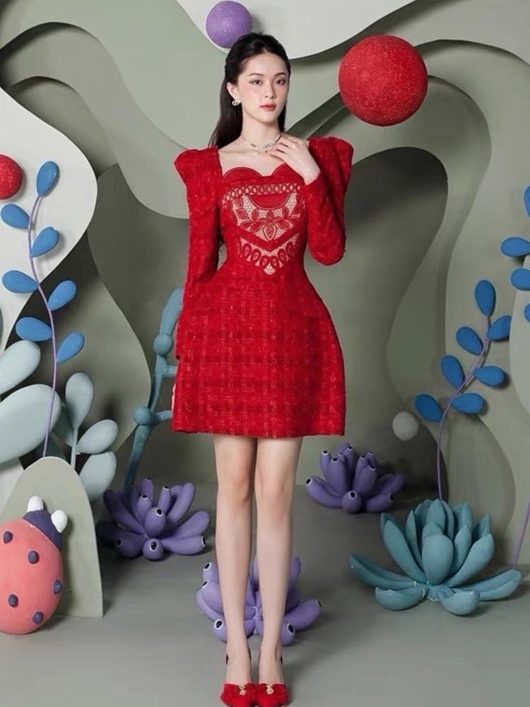 Puff Sleeve Dress Image 1